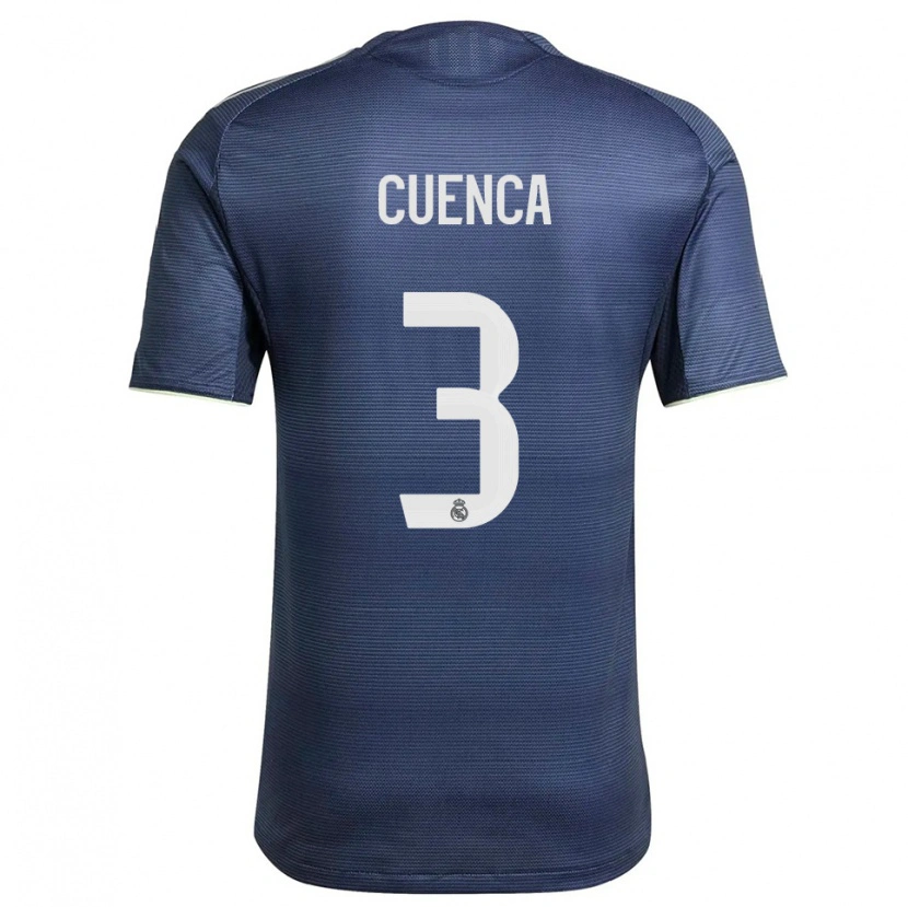 Danxen Hombre Camiseta David Cuenca #3 Azul Marino Plata 2ª Equipación 2025/26 La Camisa México