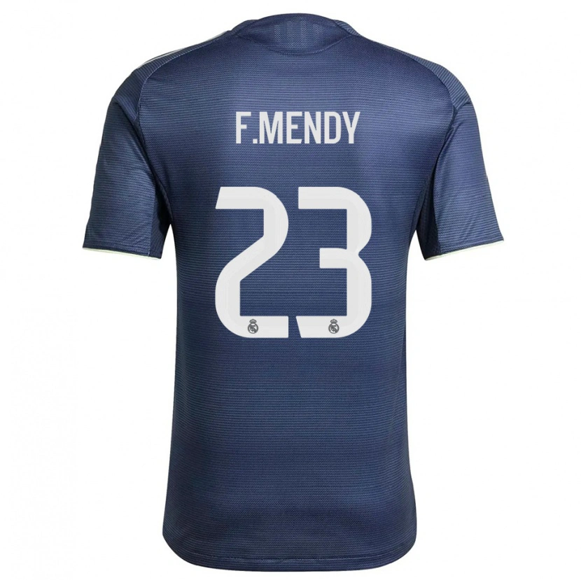 Danxen Hombre Camiseta Ferland Mendy #23 Azul Marino Plata 2ª Equipación 2025/26 La Camisa México