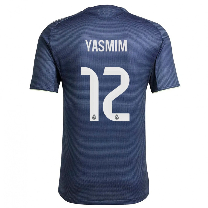 Danxen Hombre Camiseta Yasmim Assis Ribeiro #12 Azul Marino Plata 2ª Equipación 2025/26 La Camisa México