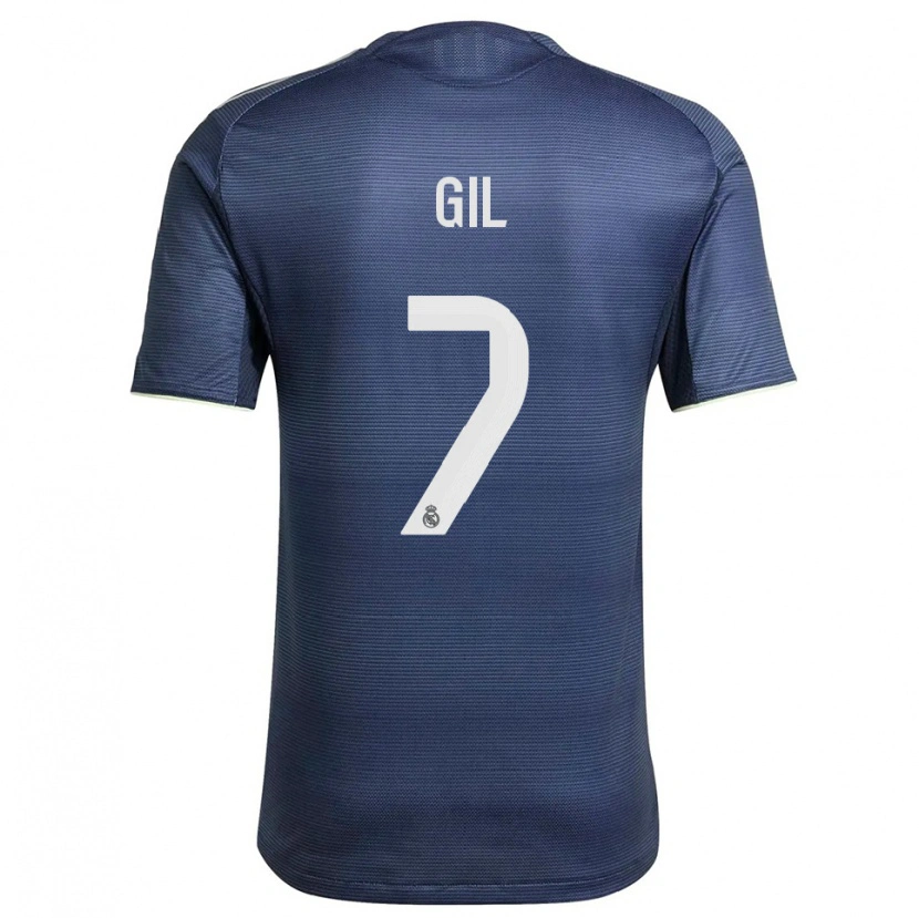 Danxen Hombre Camiseta Iker Gil #7 Azul Marino Plata 2ª Equipación 2025/26 La Camisa México