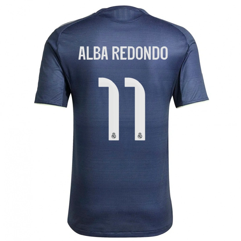 Danxen Hombre Camiseta Alba Redondo #11 Azul Marino Plata 2ª Equipación 2025/26 La Camisa México