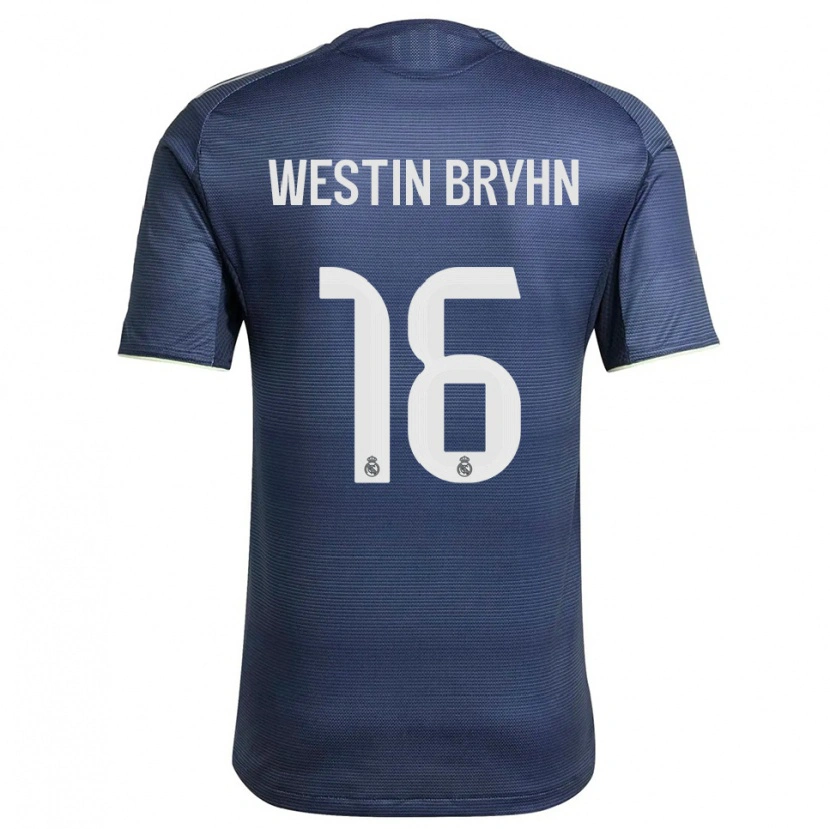 Danxen Hombre Camiseta Leon Westin Bryhn #16 Azul Marino Plata 2ª Equipación 2025/26 La Camisa México