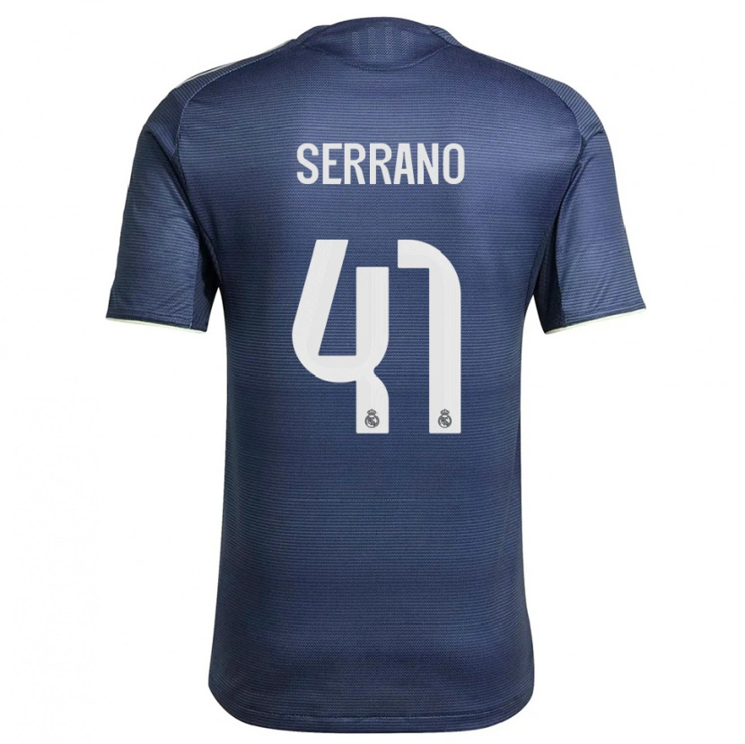Danxen Hombre Camiseta Manu Serrano #41 Azul Marino Plata 2ª Equipación 2025/26 La Camisa México