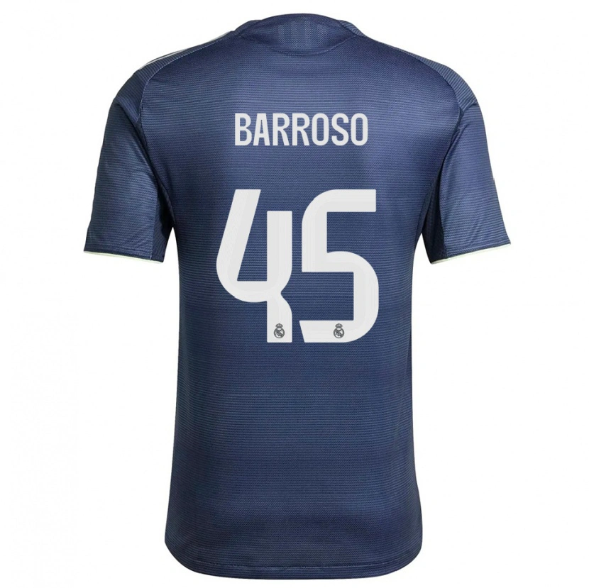 Danxen Hombre Camiseta Jaime Barroso #45 Azul Marino Plata 2ª Equipación 2025/26 La Camisa México