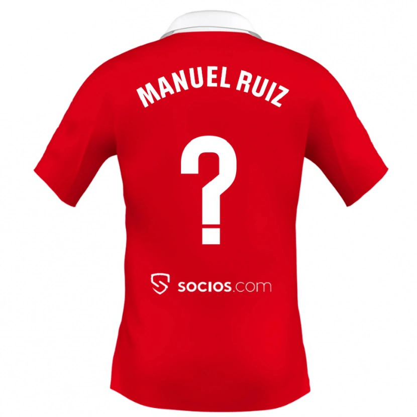 Danxen Hombre Camiseta José Manuel Ruiz #0 Rojo Blanco Gris 2ª Equipación 2025/26 La Camisa México