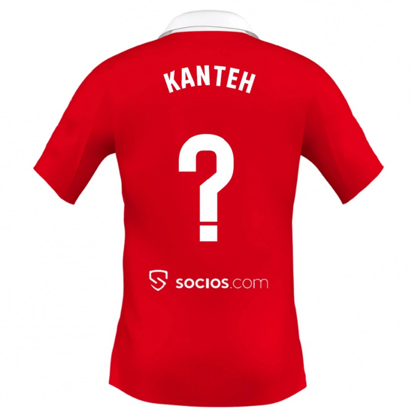 Danxen Hombre Camiseta Fatou Kanteh #0 Rojo Blanco Gris 2ª Equipación 2025/26 La Camisa México
