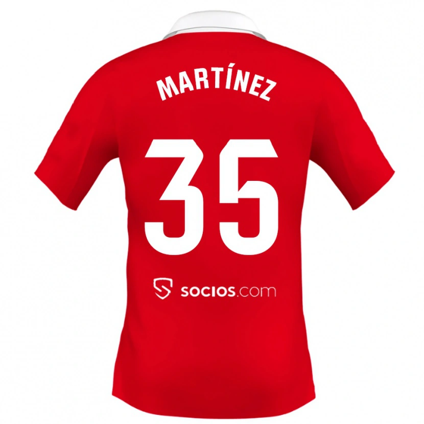 Danxen Hombre Camiseta Ramón Martínez #35 Rojo Blanco Gris 2ª Equipación 2025/26 La Camisa México