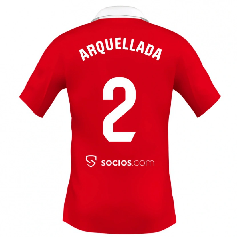 Danxen Hombre Camiseta Álvaro Arquellada #2 Rojo Blanco Gris 2ª Equipación 2025/26 La Camisa México