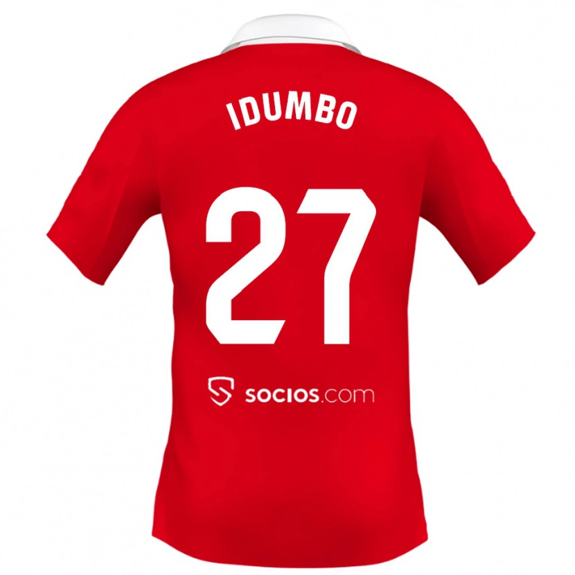 Danxen Hombre Camiseta Stanis Idumbo #27 Rojo Blanco Gris 2ª Equipación 2025/26 La Camisa México