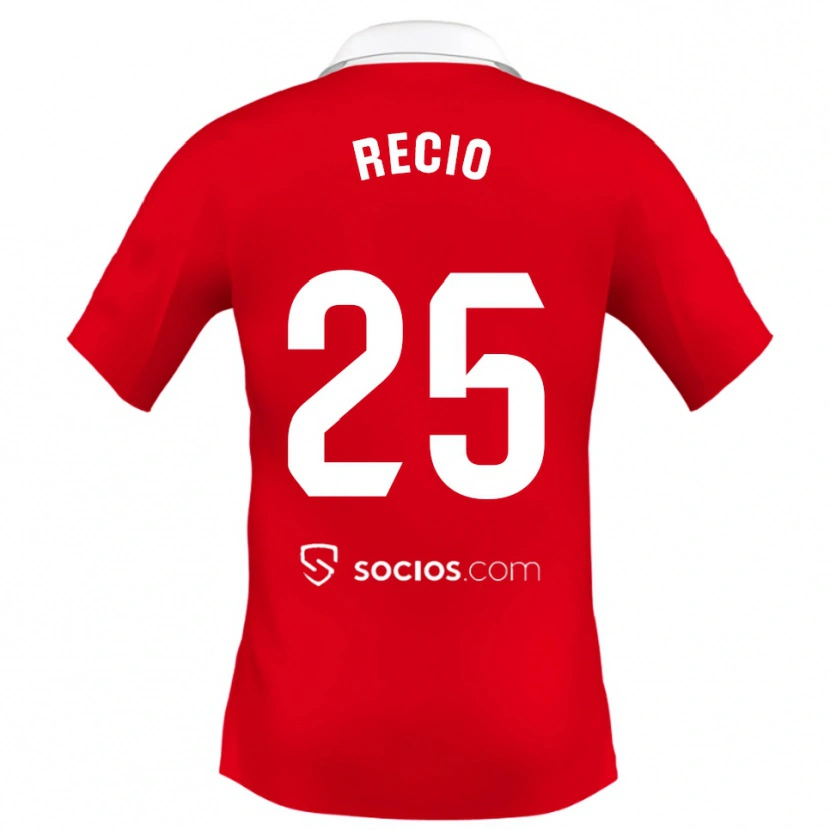 Danxen Hombre Camiseta Sergio Recio #25 Rojo Blanco Gris 2ª Equipación 2025/26 La Camisa México