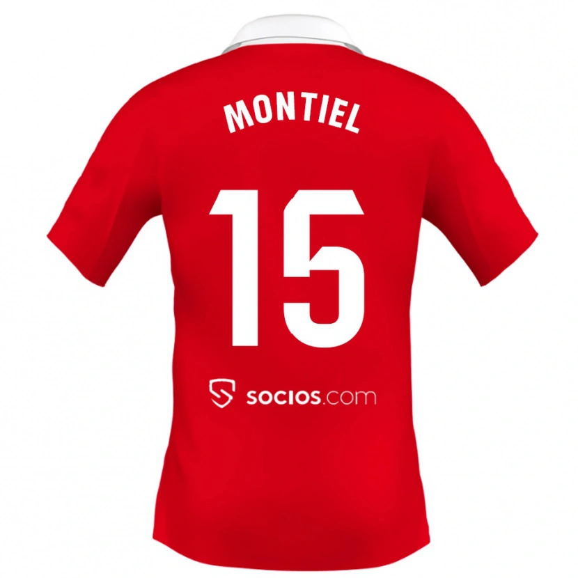 Danxen Hombre Camiseta Gonzalo Montiel #15 Rojo Blanco Gris 2ª Equipación 2025/26 La Camisa México