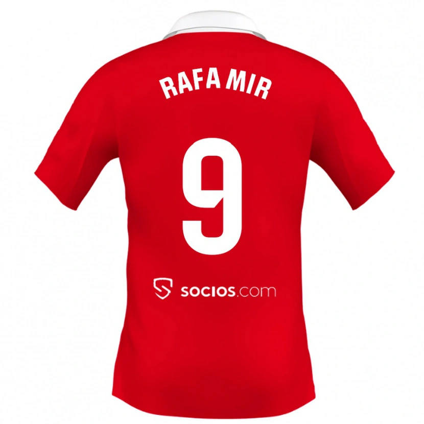 Danxen Hombre Camiseta Rafa Mir #9 Rojo Blanco Gris 2ª Equipación 2025/26 La Camisa México