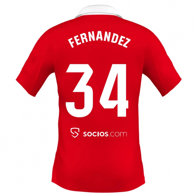 Danxen Hombre Camiseta Marc Fernández #34 Rojo Blanco Gris 2ª Equipación 2025/26 La Camisa México