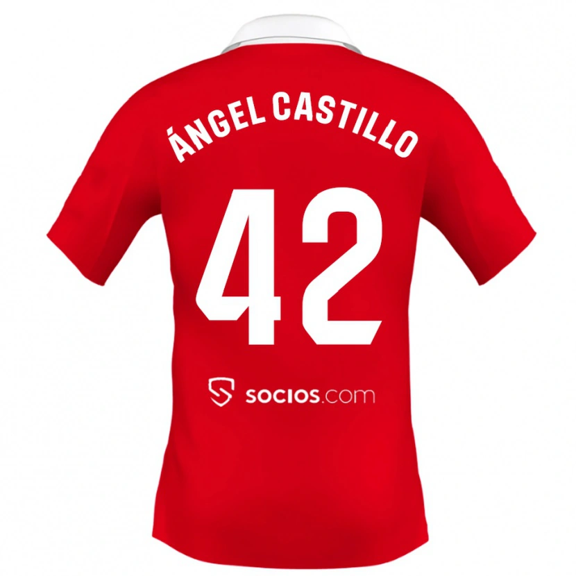 Danxen Hombre Camiseta Manuel Ángel Castillo #42 Rojo Blanco Gris 2ª Equipación 2025/26 La Camisa México