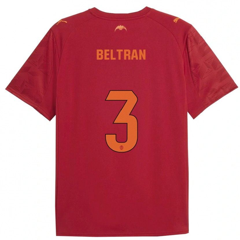 Danxen Hombre Camiseta Bea Beltran #3 Rojo Naranja 2ª Equipación 2025/26 La Camisa México