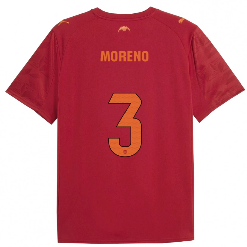 Danxen Hombre Camiseta Diego Moreno #3 Rojo Naranja 2ª Equipación 2025/26 La Camisa México