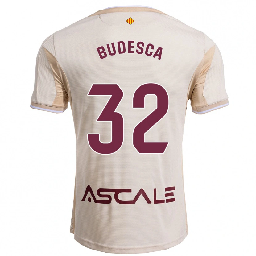 Danxen Hombre Camiseta Daniel Budesca #32 Blanquecino Burdeos 2ª Equipación 2025/26 La Camisa México