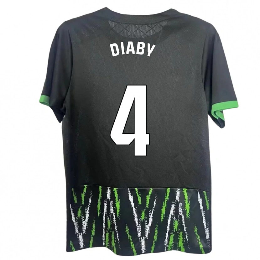Danxen Hombre Camiseta Bambo Diaby #4 Negro Verde 2ª Equipación 2025/26 La Camisa México