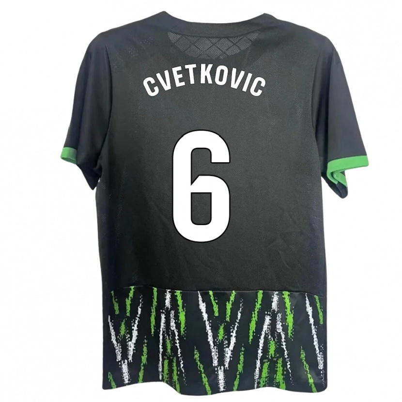 Danxen Hombre Camiseta Novak Cvetkovic #6 Negro Verde 2ª Equipación 2025/26 La Camisa México