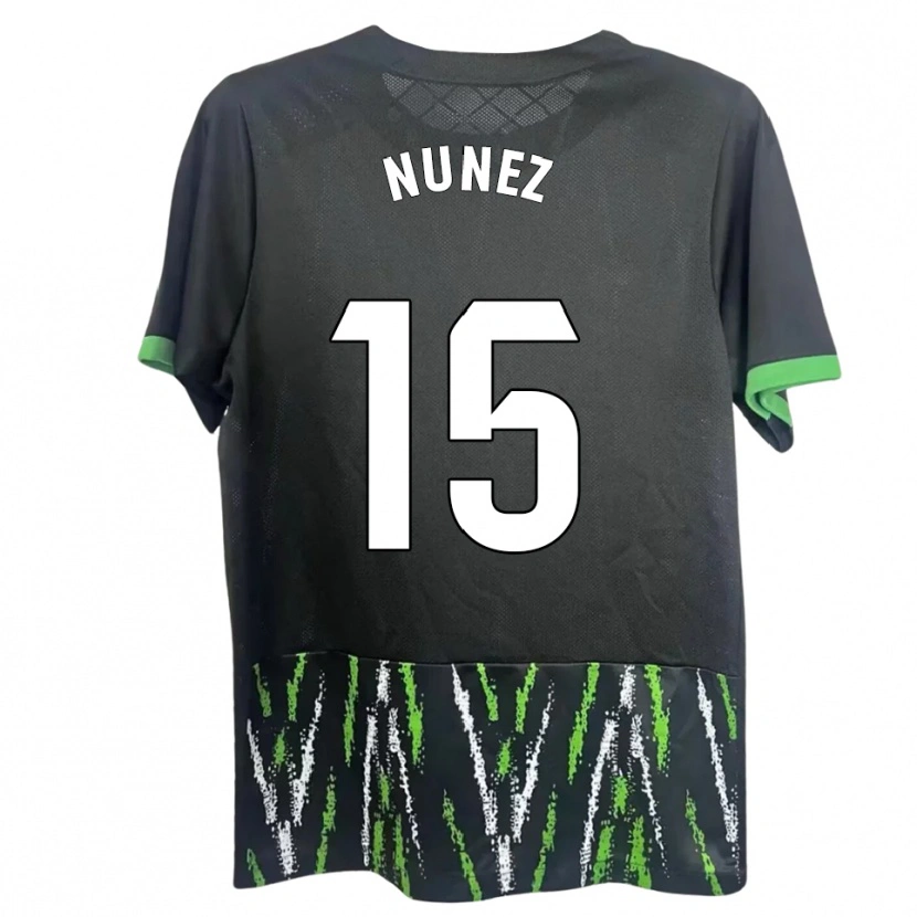 Danxen Hombre Camiseta Álvaro Núñez #15 Negro Verde 2ª Equipación 2025/26 La Camisa México