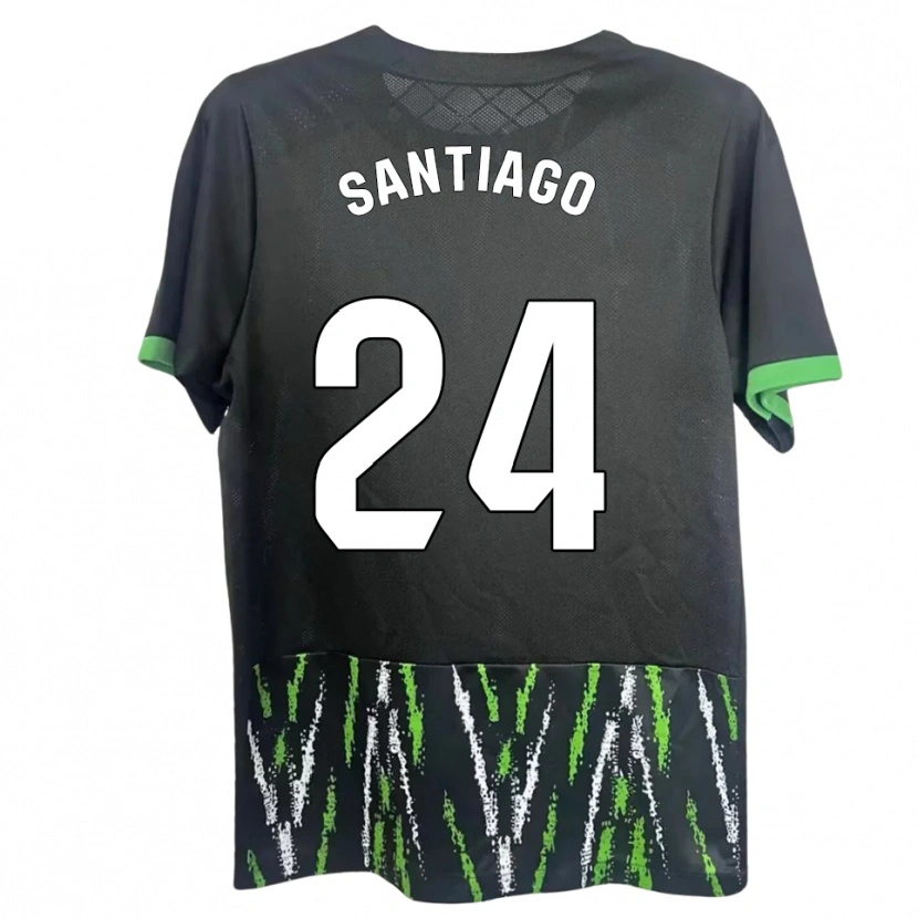 Danxen Hombre Camiseta Yago Santiago #24 Negro Verde 2ª Equipación 2025/26 La Camisa México