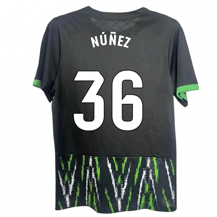 Danxen Hombre Camiseta Rafa Núñez #36 Negro Verde 2ª Equipación 2025/26 La Camisa México