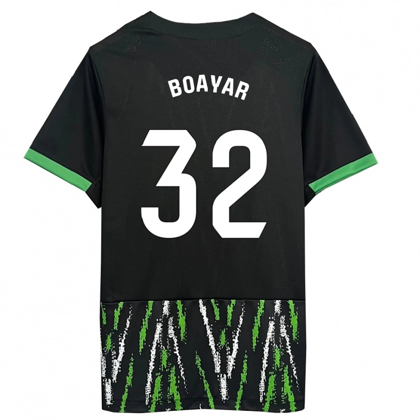 Danxen Hombre Camiseta Adam Boayar #32 Negro Verde 2ª Equipación 2025/26 La Camisa México