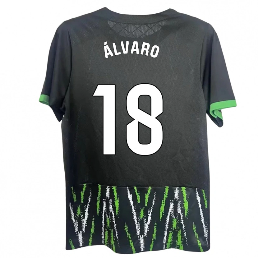 Danxen Hombre Camiseta Álvaro Rodríguez #18 Negro Verde 2ª Equipación 2025/26 La Camisa México