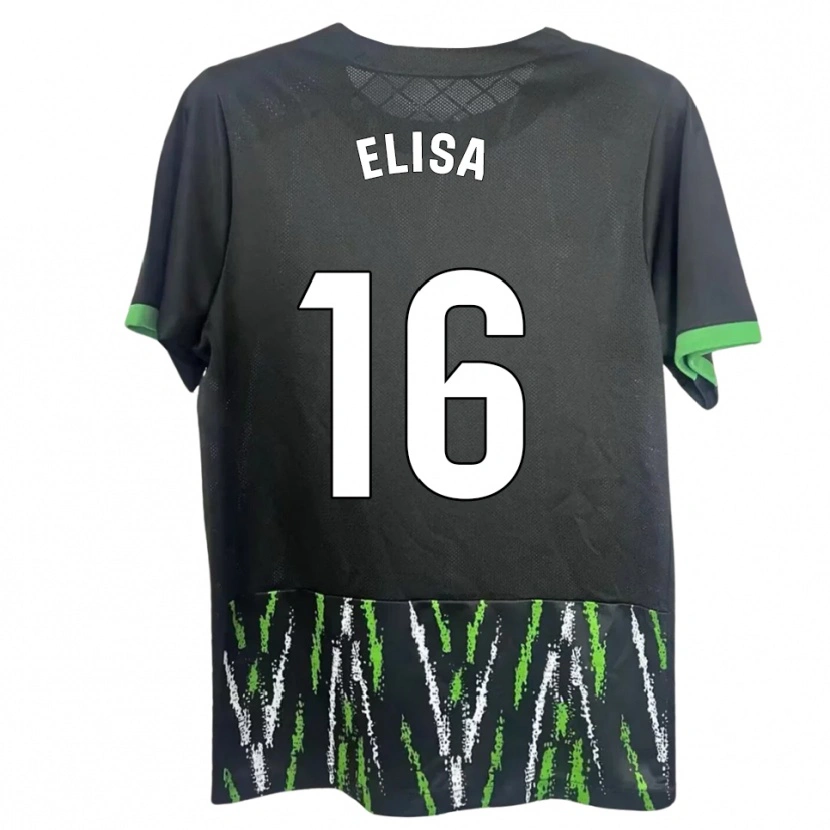 Danxen Hombre Camiseta Elisa Tomé #16 Negro Verde 2ª Equipación 2025/26 La Camisa México
