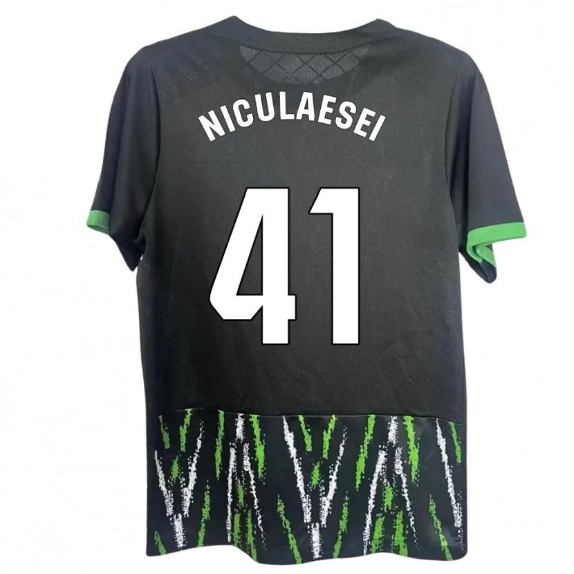 Danxen Hombre Camiseta Albert Niculăesei #41 Negro Verde 2ª Equipación 2025/26 La Camisa México