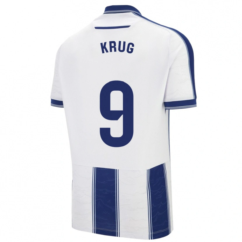 Danxen Hombre Camiseta Frederick Krug #9 Azul Marino Blanco 2ª Equipación 2025/26 La Camisa México