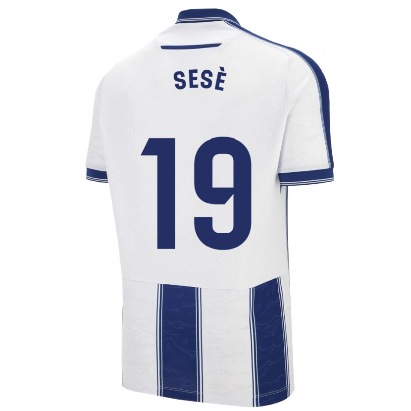 Danxen Hombre Camiseta Mario Sesè #19 Azul Marino Blanco 2ª Equipación 2025/26 La Camisa México