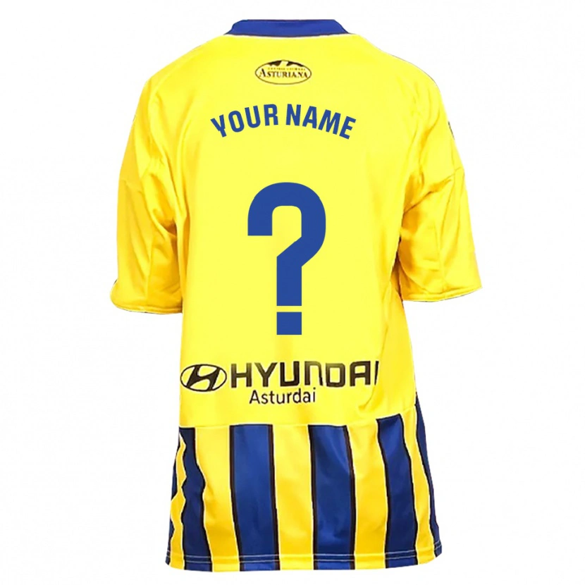 Danxen Hombre Camiseta Su Nombre #0 Amarillo Azul 2ª Equipación 2025/26 La Camisa México