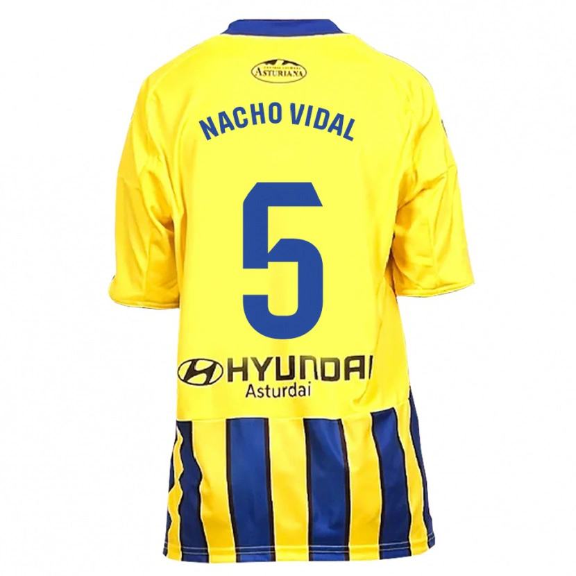 Danxen Hombre Camiseta Nacho Vidal #5 Amarillo Azul 2ª Equipación 2025/26 La Camisa México
