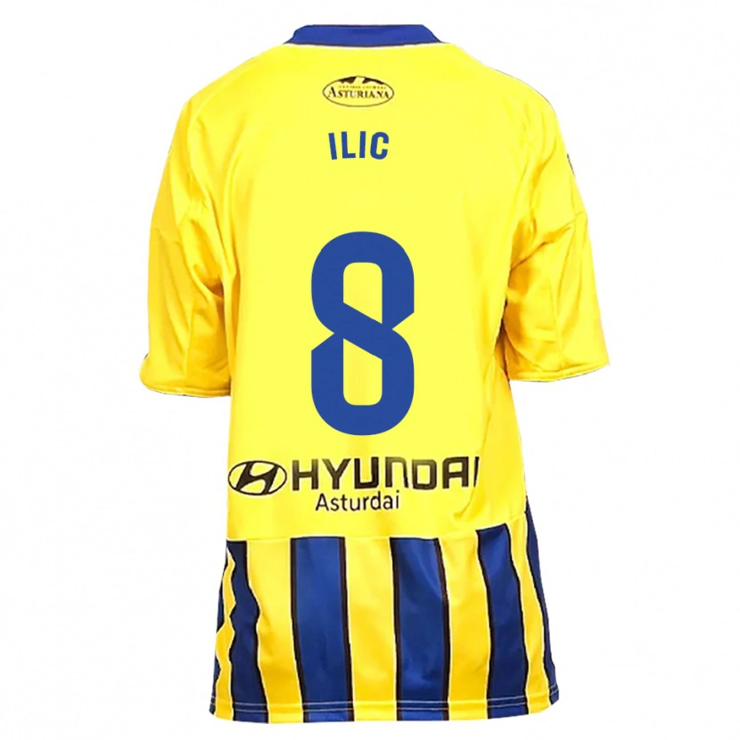 Danxen Hombre Camiseta Luka Ilic #8 Amarillo Azul 2ª Equipación 2025/26 La Camisa México