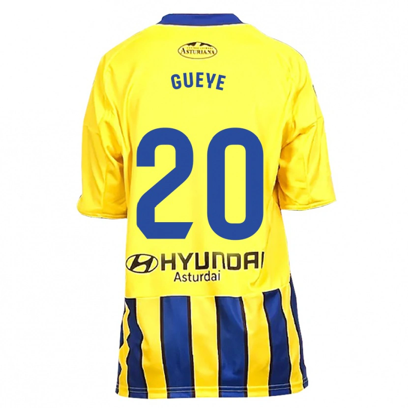 Danxen Hombre Camiseta Lamine Gueye #20 Amarillo Azul 2ª Equipación 2025/26 La Camisa México