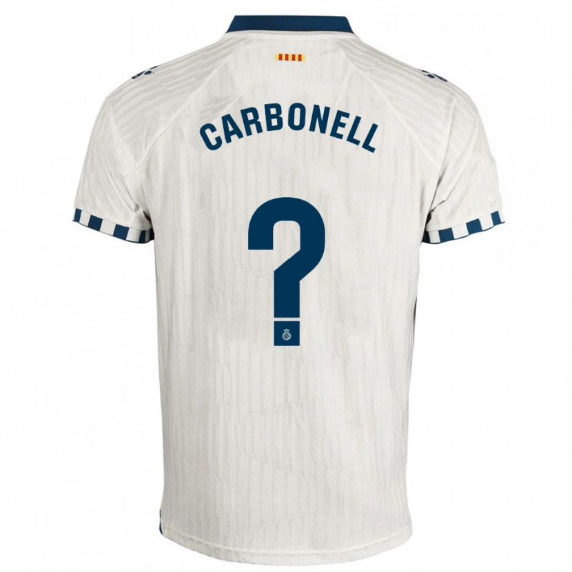 Danxen Hombre Camiseta Ethan Carbonell #0 Blanco Azul 2ª Equipación 2025/26 La Camisa México
