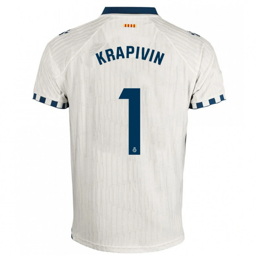 Danxen Hombre Camiseta Yegor Krapivin #1 Blanco Azul 2ª Equipación 2025/26 La Camisa México