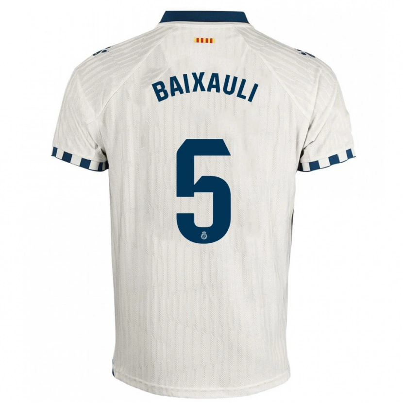 Danxen Hombre Camiseta Iker Baixauli #5 Blanco Azul 2ª Equipación 2025/26 La Camisa México