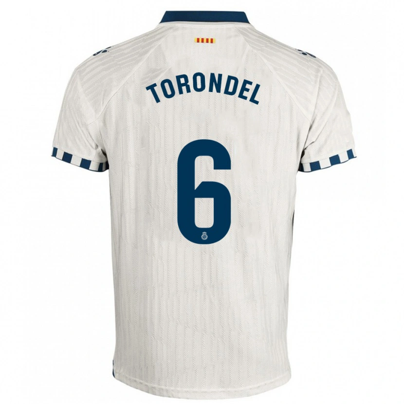 Danxen Hombre Camiseta Hugo Torondel #6 Blanco Azul 2ª Equipación 2025/26 La Camisa México