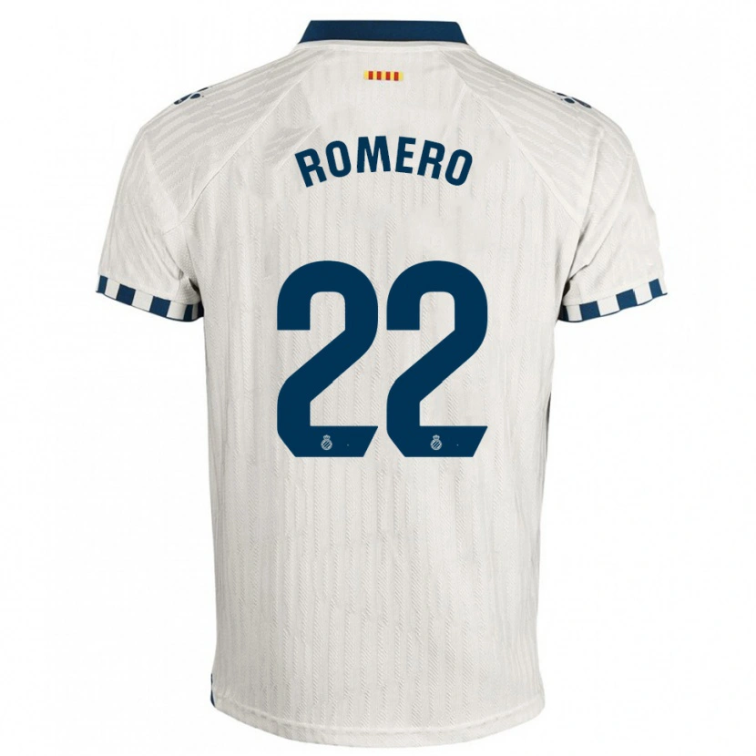 Danxen Hombre Camiseta Carlos Romero #22 Blanco Azul 2ª Equipación 2025/26 La Camisa México