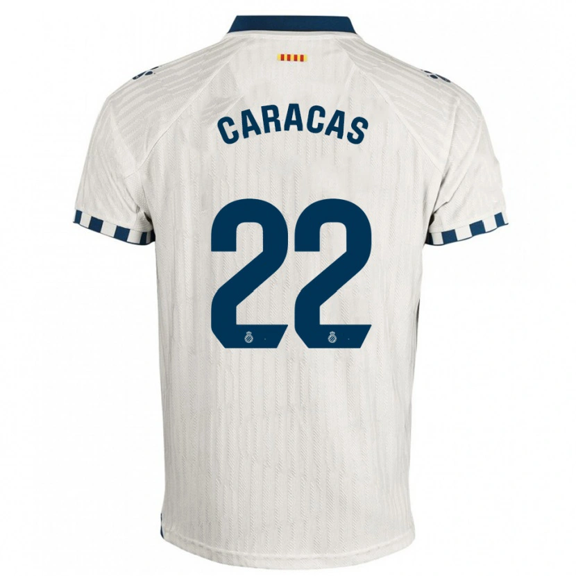 Danxen Hombre Camiseta Daniela Caracas González #22 Blanco Azul 2ª Equipación 2025/26 La Camisa México