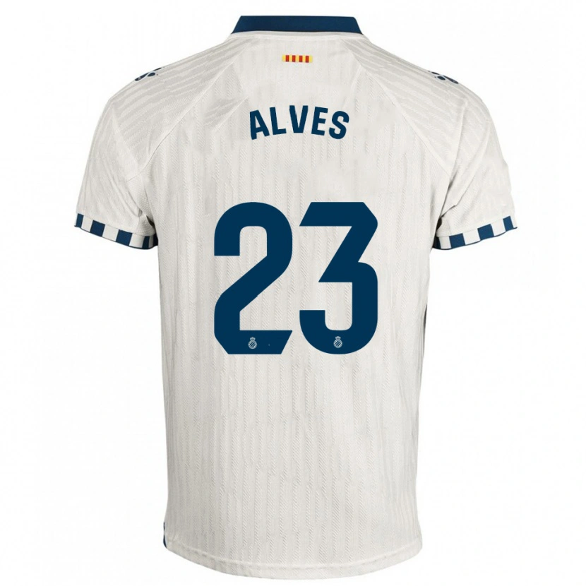 Danxen Hombre Camiseta Lucas Alves #23 Blanco Azul 2ª Equipación 2025/26 La Camisa México
