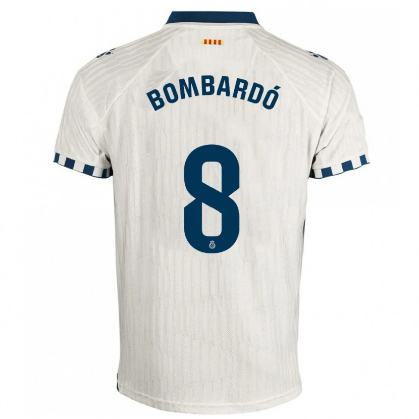 Danxen Hombre Camiseta Alex Bombardó #8 Blanco Azul 2ª Equipación 2025/26 La Camisa México