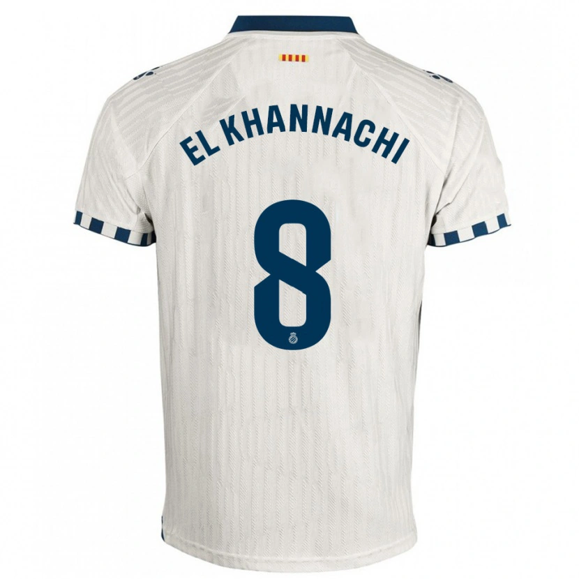 Danxen Hombre Camiseta Youssef El Khannachi #8 Blanco Azul 2ª Equipación 2025/26 La Camisa México