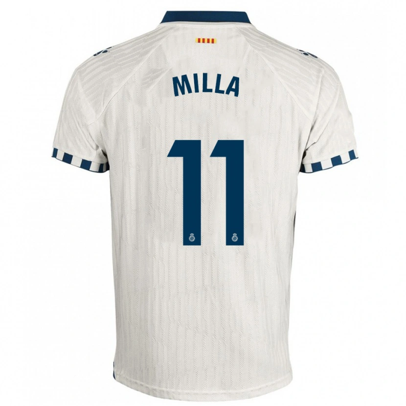 Danxen Hombre Camiseta Pere Milla #11 Blanco Azul 2ª Equipación 2025/26 La Camisa México