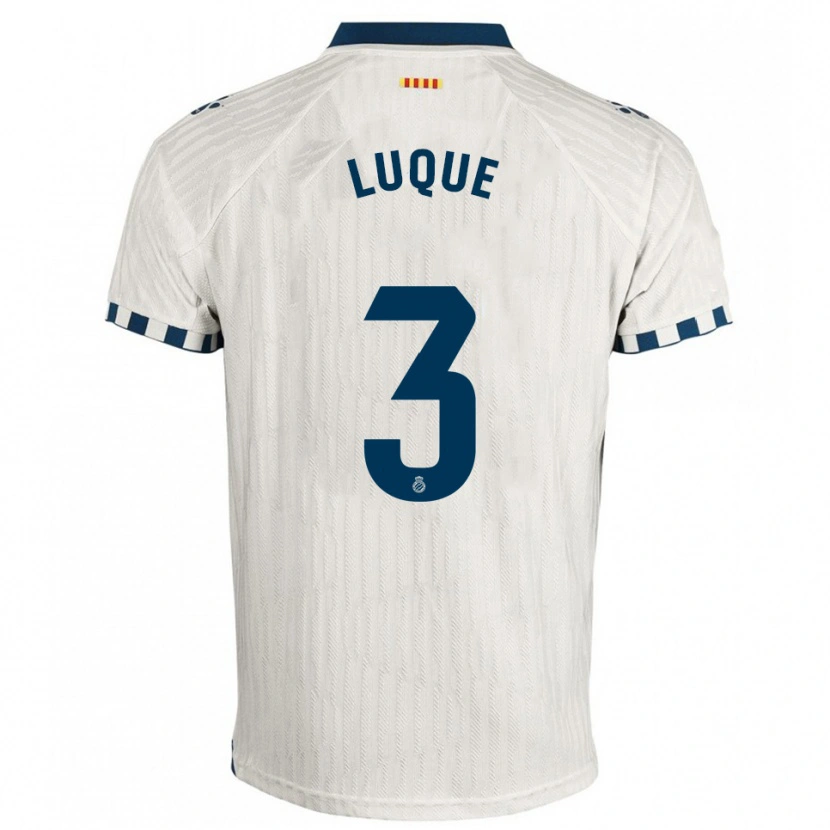 Danxen Hombre Camiseta Gerard Luque #3 Blanco Azul 2ª Equipación 2025/26 La Camisa México