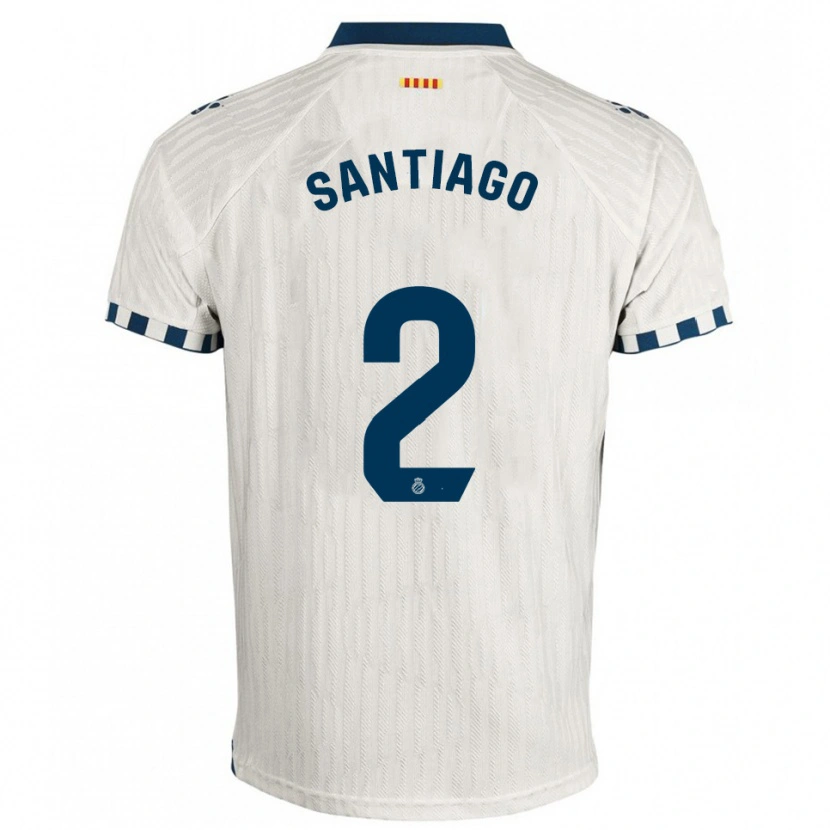Danxen Hombre Camiseta David Santiago #2 Blanco Azul 2ª Equipación 2025/26 La Camisa México