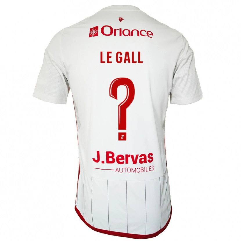 Danxen Hombre Camiseta Coline Le Gall #0 Blanco Rojo 2ª Equipación 2025/26 La Camisa México
