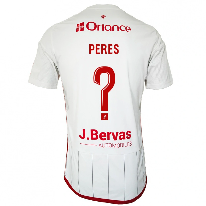 Danxen Hombre Camiseta Lilou Peres #0 Blanco Rojo 2ª Equipación 2025/26 La Camisa México